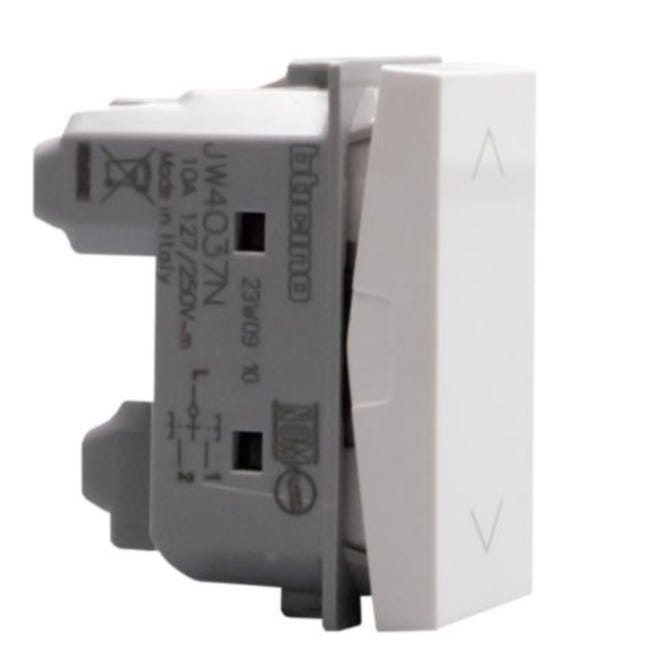 Pulsante doppio interbloccato per tapparelle Bticino MatixGO bianco JW4037N