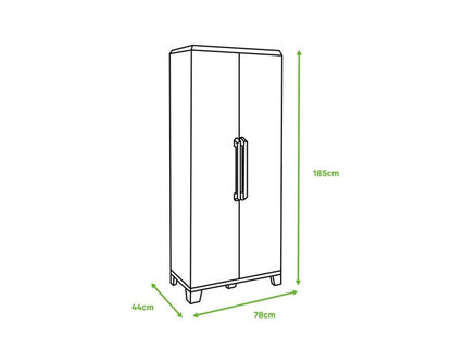 Armadio alto Trasforming Modular 4 TERRY STORAGE in resina, grigio L 78 x H 185 x P 44 cm 2 ante, adatto per interno/esterno riparato