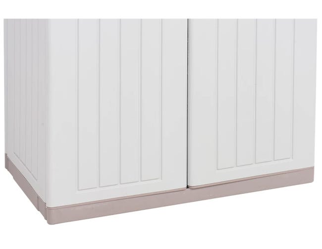 Armadio per scope C-Wood 3680 TERRY STORAGE in polipropilene, grigio chiaro e tortora L 68 x H 170 x P 39 cm 2 ante, adatto per interno/esterno