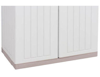 Armadio per scope C-Wood 3680 TERRY STORAGE in polipropilene, grigio chiaro e tortora L 68 x H 170 x P 39 cm 2 ante, adatto per interno/esterno