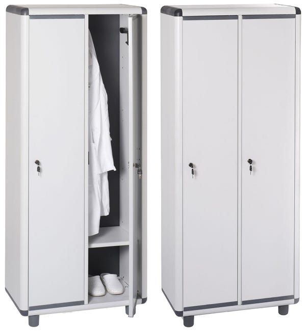 Armadietto spogliatoio in resina a 2 ante chiudibili a chiave Sporco Pulito Easy Garofalo