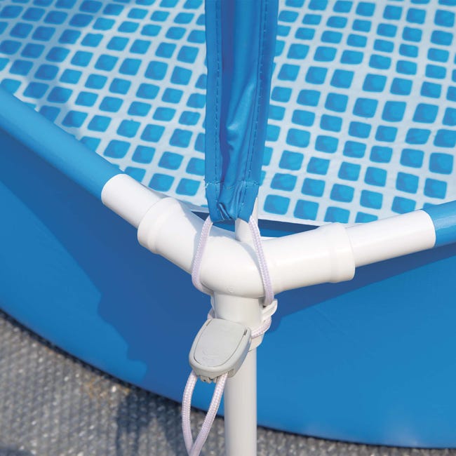 Intex 28209NP – Piscina Metal Frame Rotonda con Parasole e Spruzzo, 183x38 cm