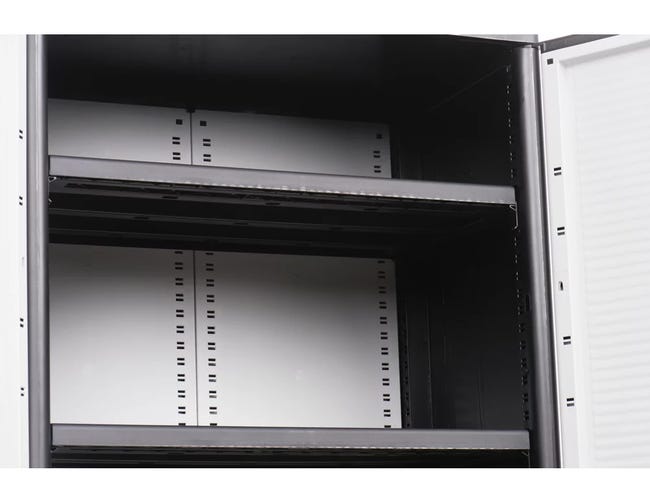 Armadio alto Jumbo Cab 2900 Qblack TERRY STORAGE in polipropilene, grigio L 89.7 x H 180 x P 53.7 cm 2 ante, adatto per interno/esterno