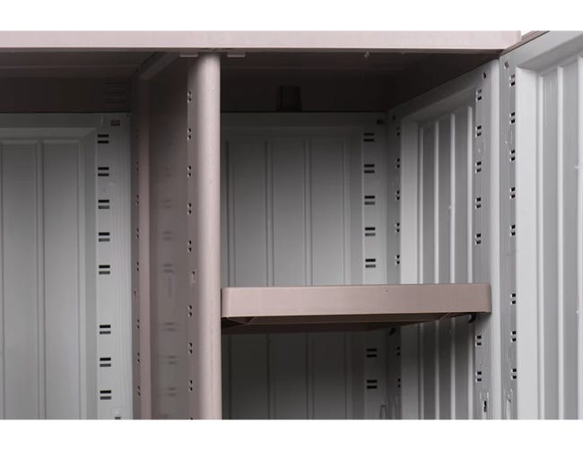 Armadio per scope C-Wood 3680 TERRY STORAGE in polipropilene, grigio chiaro e tortora L 68 x H 170 x P 39 cm 2 ante, adatto per interno/esterno