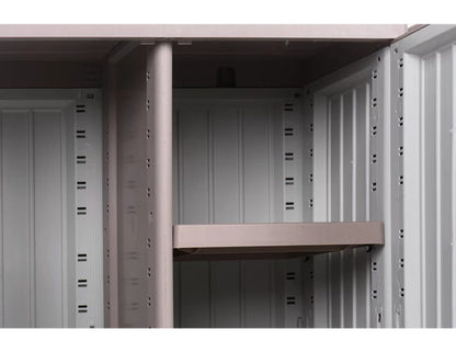Armadio per scope C-Wood 3680 TERRY STORAGE in polipropilene, grigio chiaro e tortora L 68 x H 170 x P 39 cm 2 ante, adatto per interno/esterno