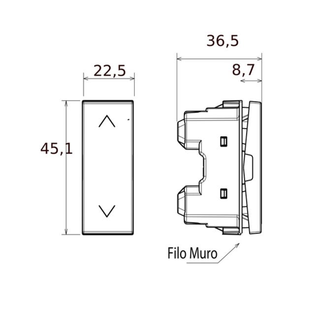 Pulsante doppio interbloccato per tapparelle Bticino MatixGO bianco JW4037N