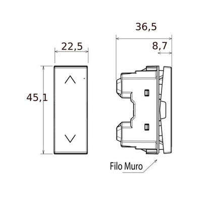 Pulsante doppio interbloccato per tapparelle Bticino MatixGO bianco JW4037N