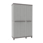 Armadio per scope C-Wood 102A TERRY STORAGE in polipropilene, tortora e grigio scuro L 102 x H 170 x P 39 cm 3 ante, adatto per interno/esterno