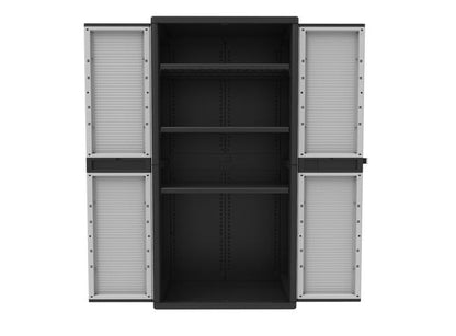 Armadio alto Jumbo Cab 2900 Qblack TERRY STORAGE in polipropilene, grigio L 89.7 x H 180 x P 53.7 cm 2 ante, adatto per interno/esterno