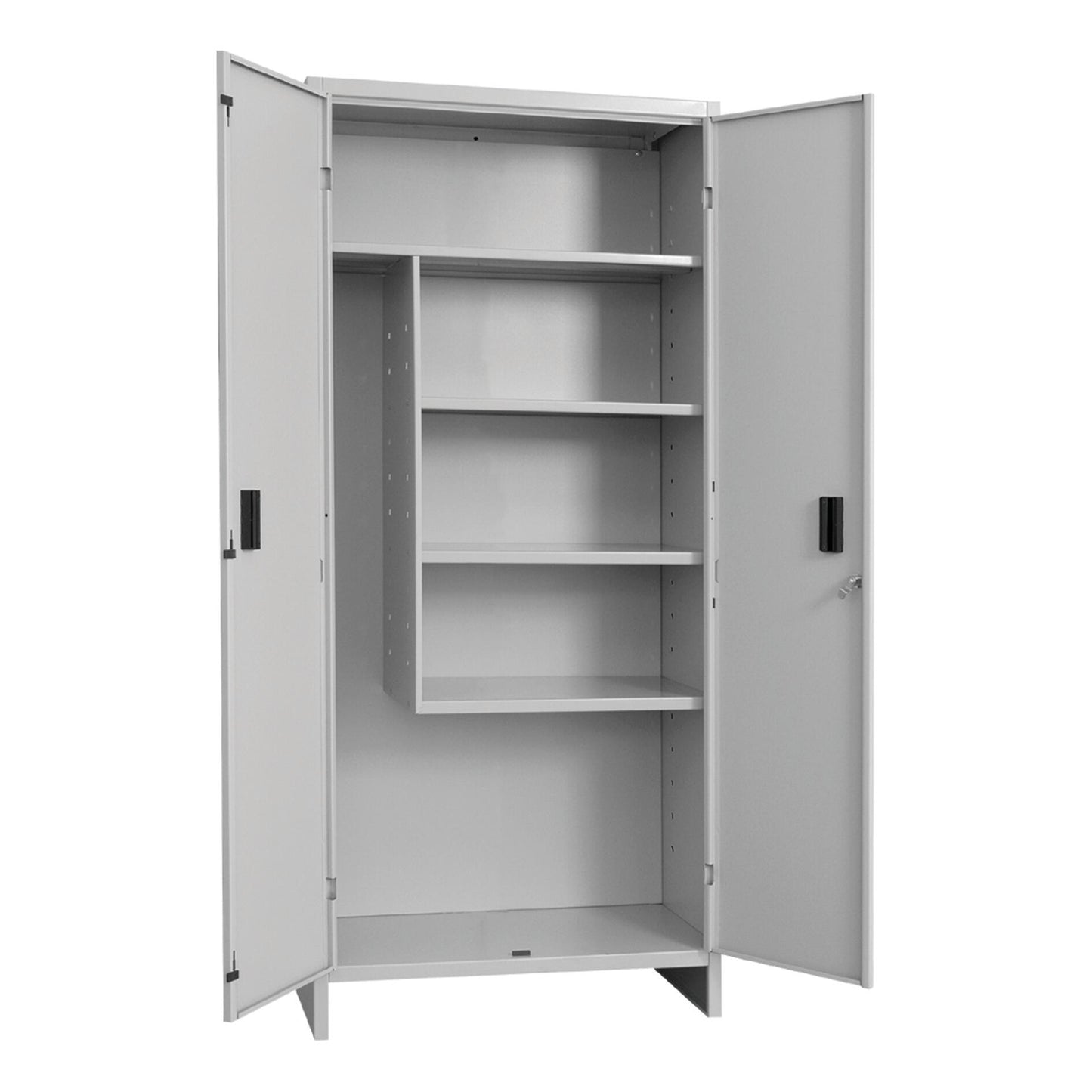 Armadio per scope Pratiko I in acciaio, grigio L 60 x H 179.5 x P 40 cm 2 ante, da interno