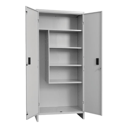 Armadio per scope Pratiko I in acciaio, grigio L 60 x H 179.5 x P 40 cm 2 ante, da interno