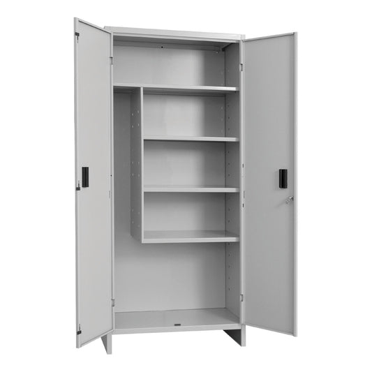 Armadio per scope Pratiko I in acciaio, grigio L 60 x H 179.5 x P 40 cm 2 ante, da interno