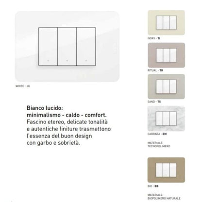 Interruttore basculante Bticino MatixGO 1P 10AX 1 modulo bianco JW4001