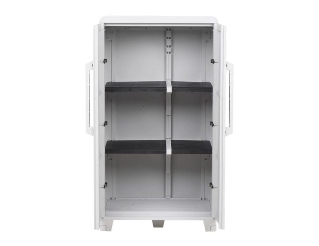 Armadio basso Trasforming Modular 3 TERRY STORAGE in resina, grigio L 78 x H 143 x P 44 cm 2 ante, adatto per interno/esterno