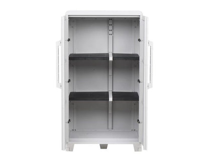 Armadio basso Trasforming Modular 3 TERRY STORAGE in resina, grigio L 78 x H 143 x P 44 cm 2 ante, adatto per interno/esterno