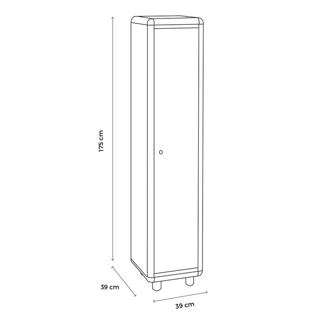 Armadio spogliatoio GAROFALO in resina grigio/grigio L 39 x H 175 x P 40 cm 1 anta per interno ed esterno riparato