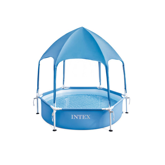 Intex 28209NP – Piscina Metal Frame Rotonda con Parasole e Spruzzo, 183x38 cm