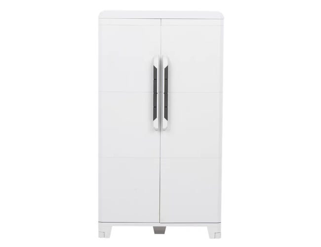 Armadio basso Trasforming Modular 3 TERRY STORAGE in resina, grigio L 78 x H 143 x P 44 cm 2 ante, adatto per interno/esterno