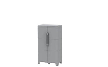 Armadio basso Trasforming Modular 3 TERRY STORAGE in resina, grigio L 78 x H 143 x P 44 cm 2 ante, adatto per interno/esterno