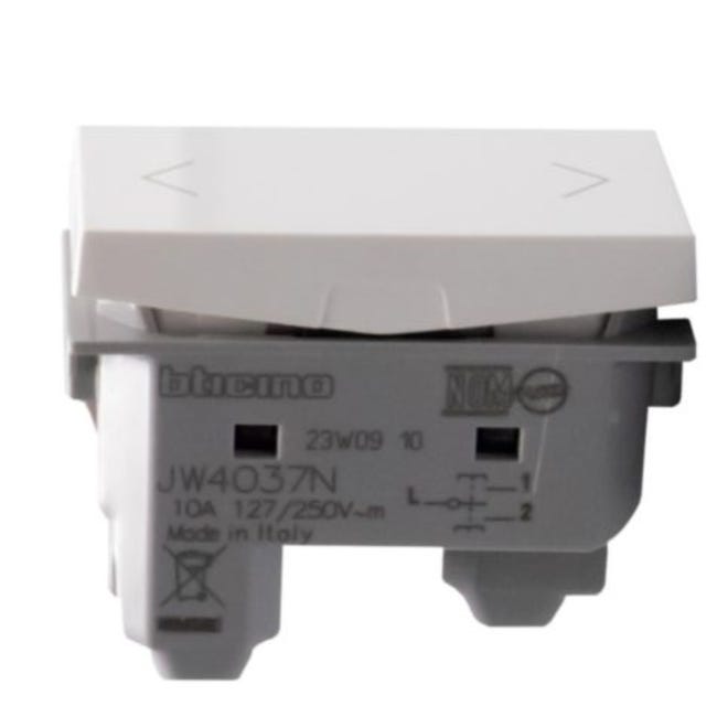 Pulsante doppio interbloccato per tapparelle Bticino MatixGO bianco JW4037N