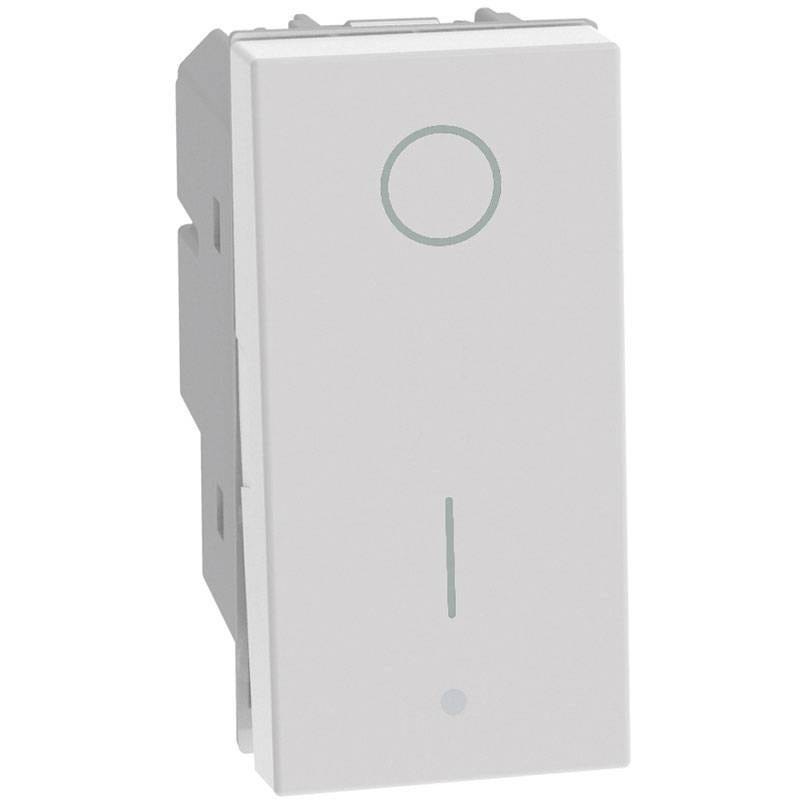 Interruttore bipolare basculante Bticino MatixGO 2P 16AX 1 modulo bianco JW4002