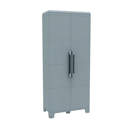 Armadio alto Trasforming Modular 4 TERRY STORAGE in resina, grigio L 78 x H 185 x P 44 cm 2 ante, adatto per interno/esterno riparato