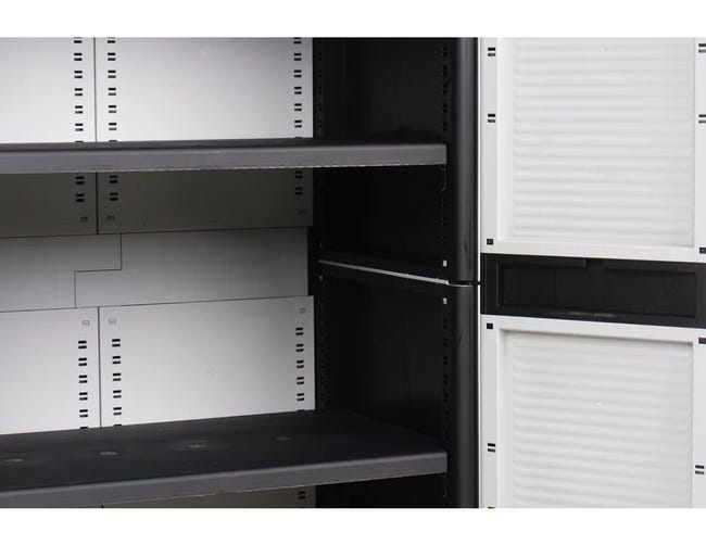 Armadio alto Jumbo Cab 2900 Qblack TERRY STORAGE in polipropilene, grigio L 89.7 x H 180 x P 53.7 cm 2 ante, adatto per interno/esterno