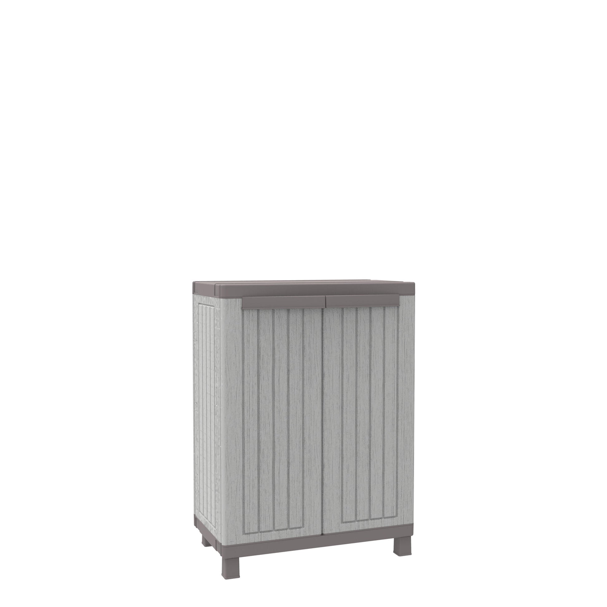 Armadio basso C-Wood 680 TERRY STORAGE in polipropilene, grigio e tortora L 68 x H 91 x P 39 cm 2 ante, adatto per interno/esterno