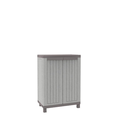 Armadio basso C-Wood 680 TERRY STORAGE in polipropilene, grigio e tortora L 68 x H 91 x P 39 cm 2 ante, adatto per interno/esterno