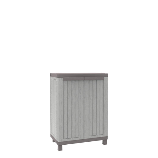 Armadio basso C-Wood 680 TERRY STORAGE in polipropilene, grigio e tortora L 68 x H 91 x P 39 cm 2 ante, adatto per interno/esterno