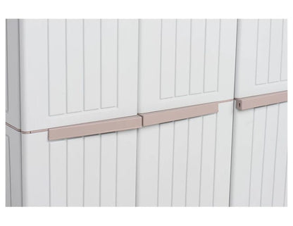 Armadio per scope C-Wood 102A TERRY STORAGE in polipropilene, tortora e grigio scuro L 102 x H 170 x P 39 cm 3 ante, adatto per interno/esterno