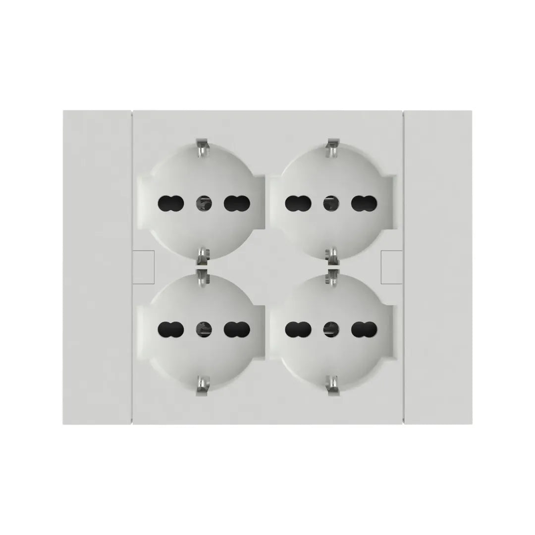 Multipresa Incasso Quadra 4 Prese Bipasso per Scatola 3 Moduli | Electroline