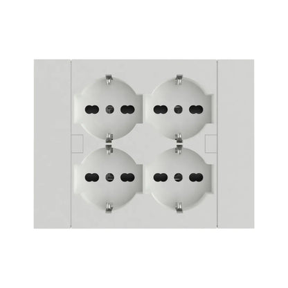 Multipresa Incasso Quadra 4 Prese Bipasso per Scatola 3 Moduli | Electroline