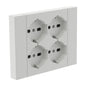 Multipresa Incasso Quadra 4 Prese Bipasso per Scatola 3 Moduli | Electroline