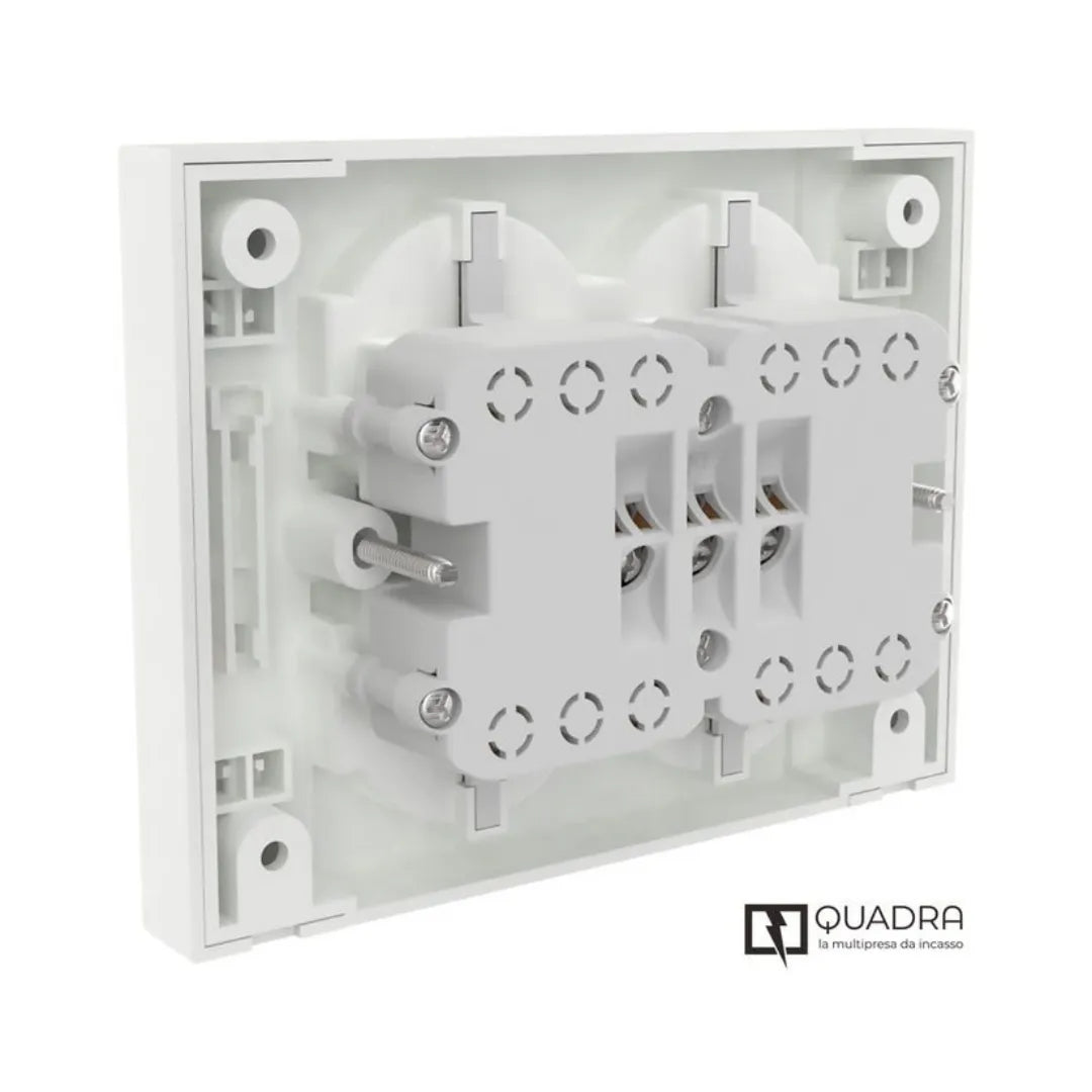 Multipresa Incasso Quadra 4 Prese Bipasso per Scatola 3 Moduli | Electroline