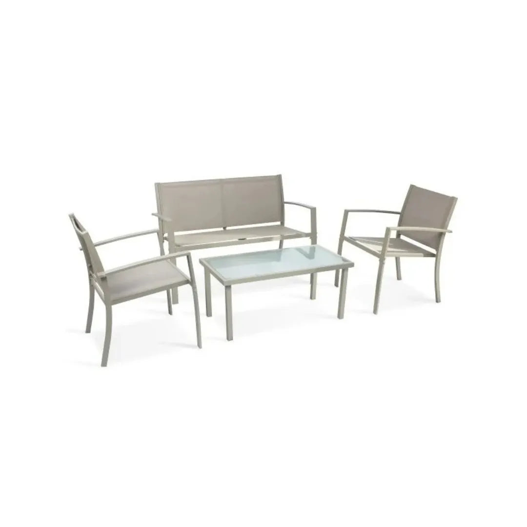 Salotto da Giardino Santiago 4 Pezzi in Acciaio e Textilene | Aprovitola Store