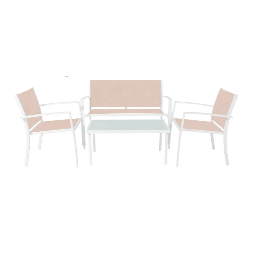 Salotto da Giardino Santiago 4 Pezzi in Acciaio e Textilene | Aprovitola Store