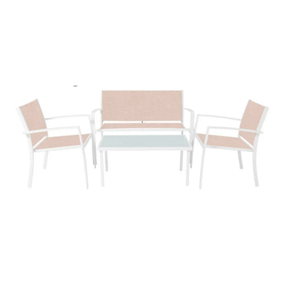 Salotto da Giardino Santiago 4 Pezzi in Acciaio e Textilene | Aprovitola Store