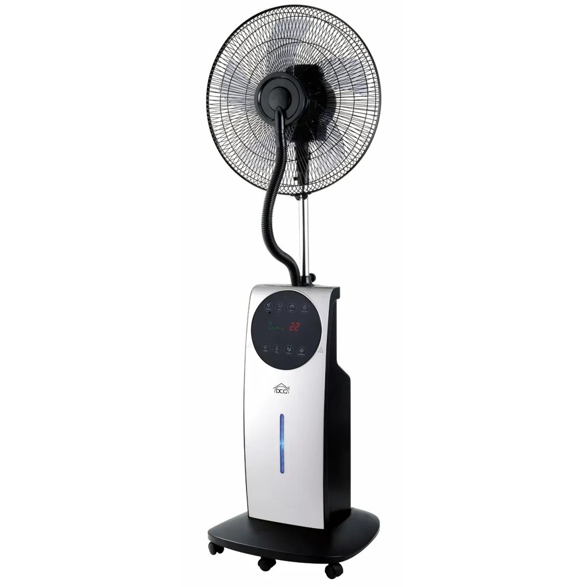 Ventilatore da Pavimento Nebulizzatore DCG 90W 5 Pale 3,1L Grigio