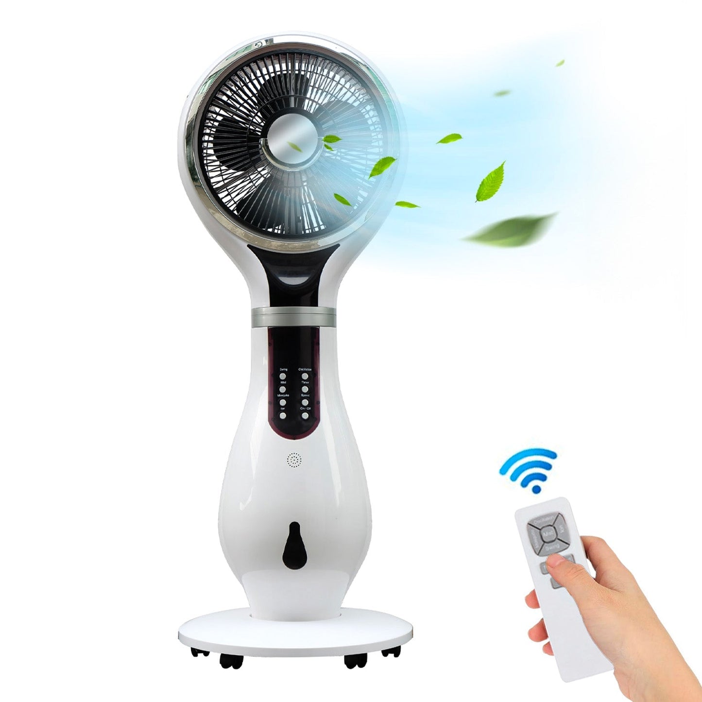 Ventilatore Nebulizzatore a Colonna con 3 velocità, Telecomando e Serbatoio 2,3L
