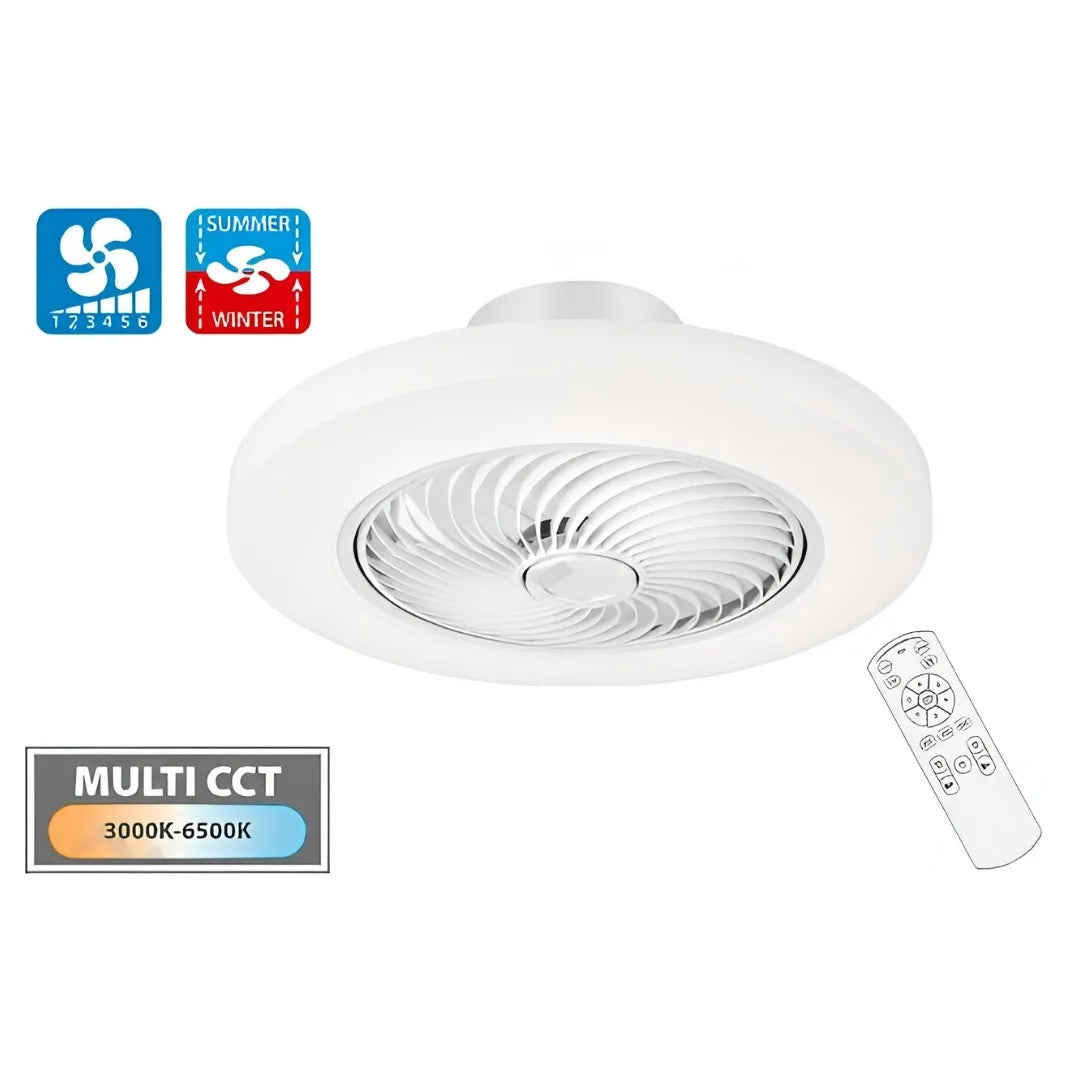 Plafoniera LED rotonda con ventilatore 58 cm 70W | Ardelys